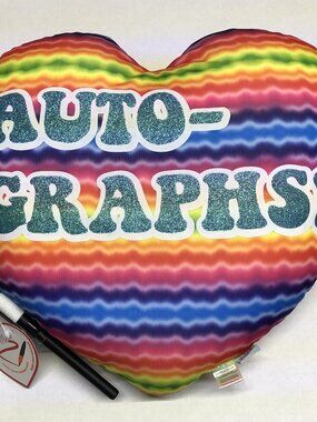 Little Miss Matched Rainbow Heart Pillow for Autographs Tie Dye